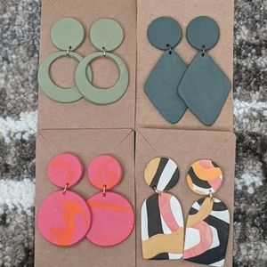 4 Pairs for 1 Price Polymer Clay Earrings